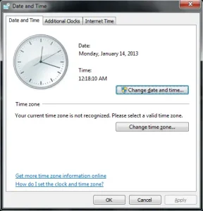 Change date and time
