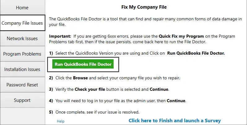 Company File Issues
