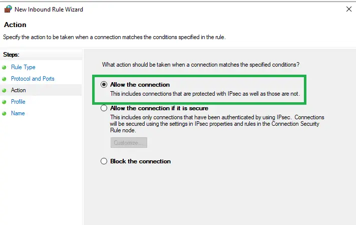 Allow-the-connection