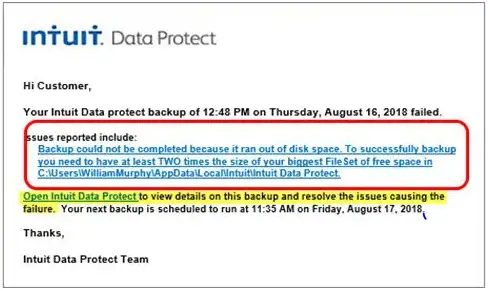 Intuit Data Protect Has Stopped Working
