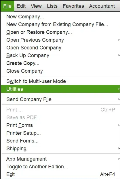 Navigate to File Utilities