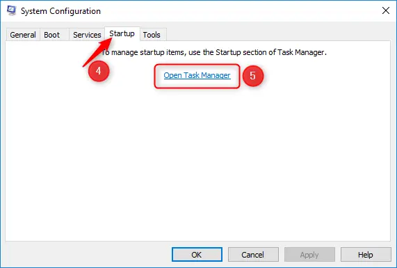 Open Task Manager link
