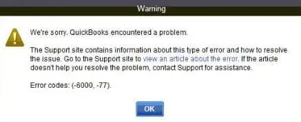 quickbooks error 6000 77