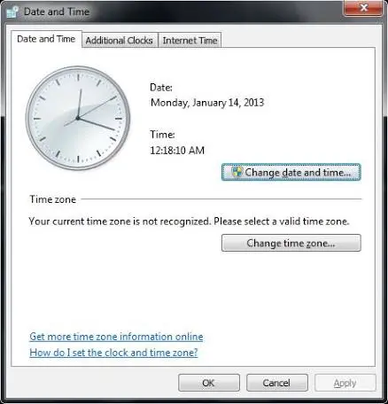 click change date and time