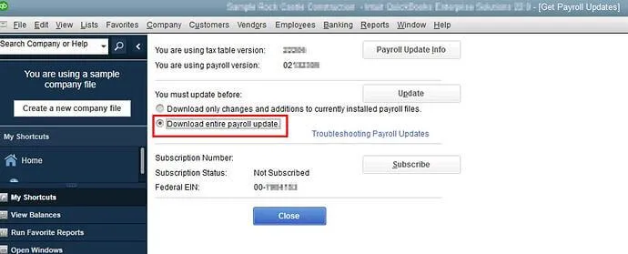 Download payroll update