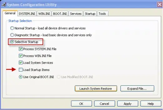 quickbooks-selective-startup-mode