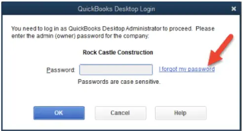 Reset QuickBooks Password