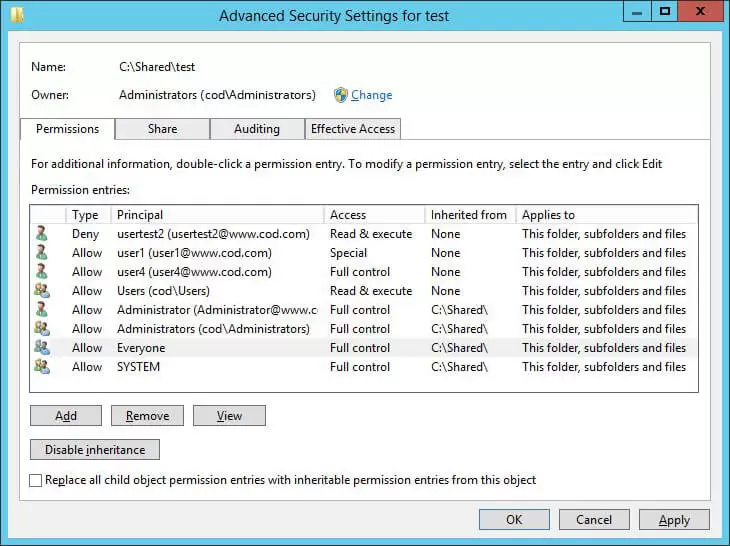 Check the Folder Permissions