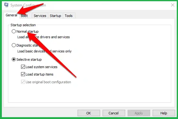 Normal-startup