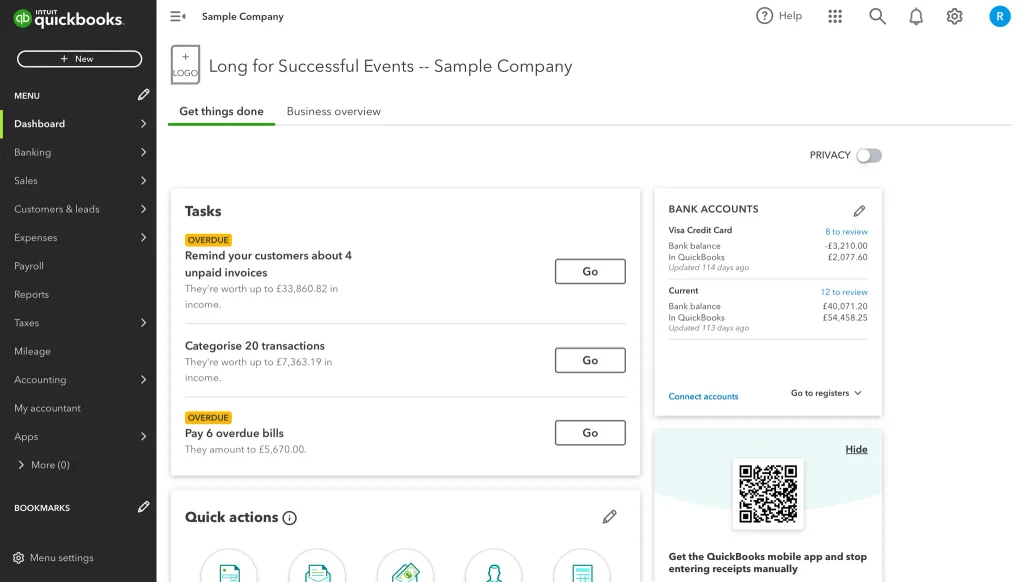 Open a Sample Company File