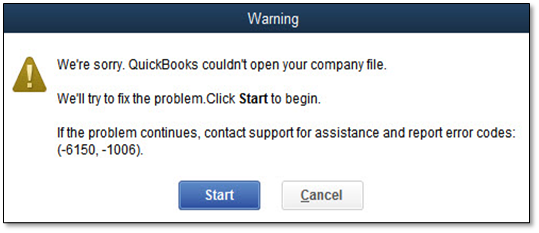 QuickBooks Error -6150, -1006