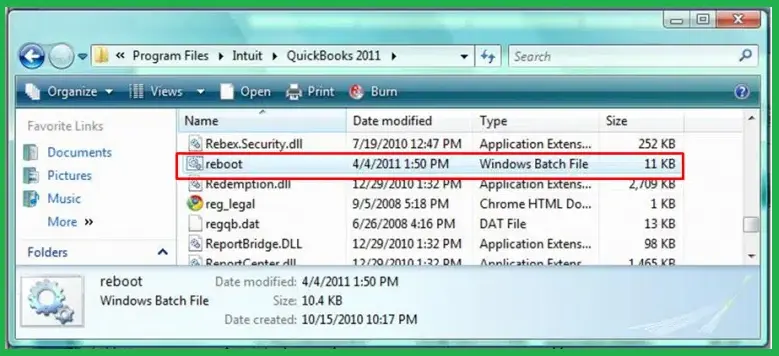 Reboot.bat file