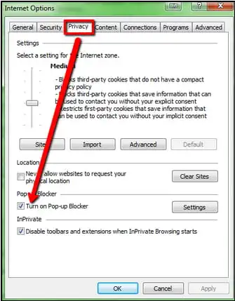 Turn-on-Pop-up-Blocker