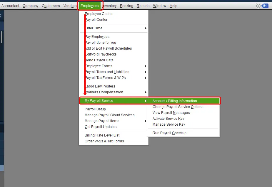 billing information