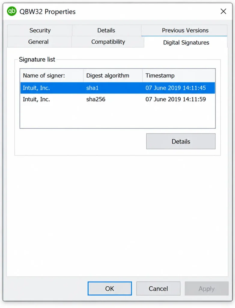 Digital Signature Details
