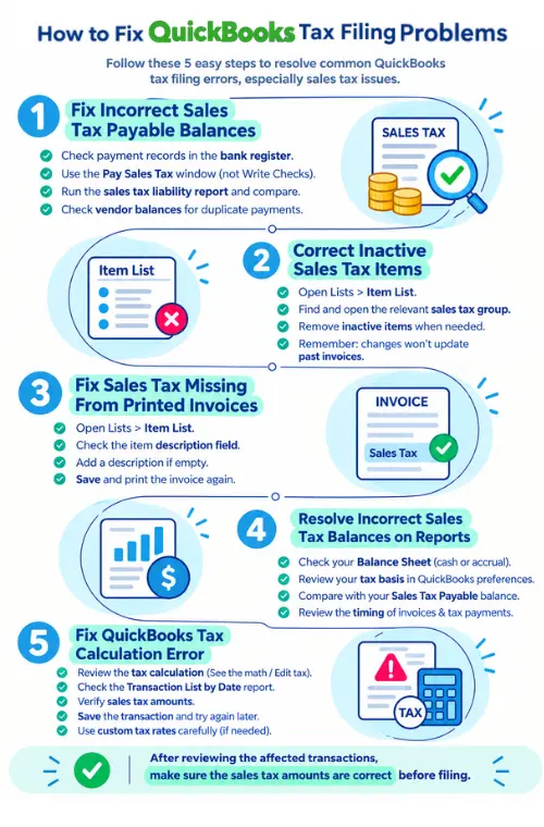 How to Fix QuickBooks Tax Filing Problems?