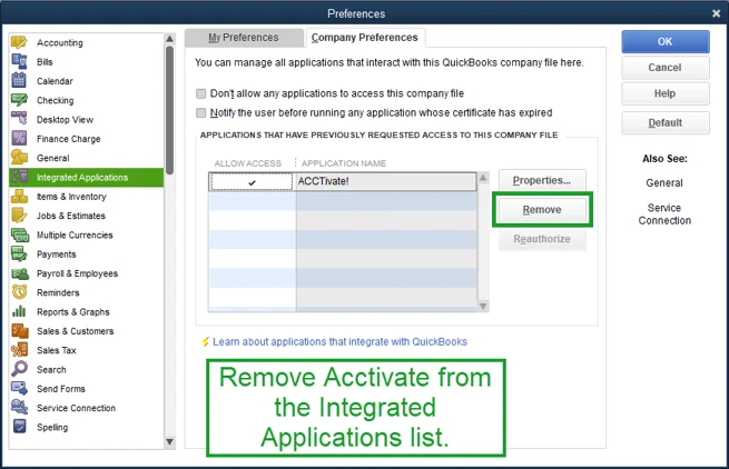 Remove-the-Application-from-QuickBooks-Preferences