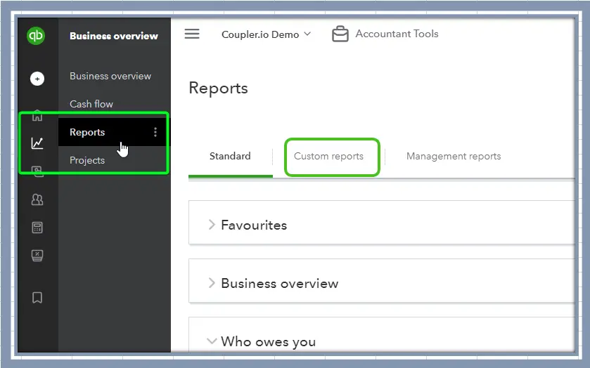 Reports-menu